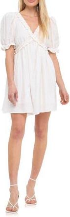 Free the Roses Ruffle Cross Back Cotton Minidress in White at Nordstrom Rack, Size X-Small