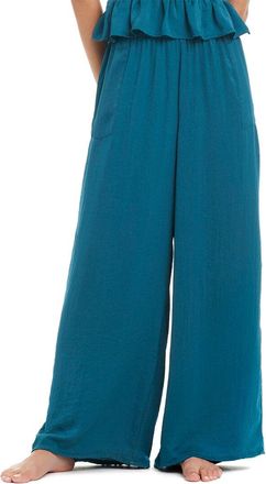 Red Carter Hammered Satin Cover-Up Wide Leg Pant