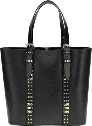 Valentino Garavani Black Rockstud medium Tote Bag