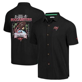 Tommy Bahama Mens Tommy Bahama Black Tampa Bay Buccaneers Tidal Kickoff Camp Button-Up Shirt at Nordstrom, Size Small