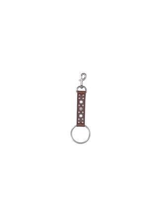 Martine Rose Brown Studded Leather Strap Keychain Charm