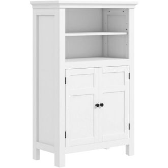 HOMCOM Homcom - Modern Bathroom Storage Cabinet with Open Shelves, White