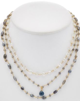 Rachel Reinhardt Jewelry 14K Over Silver Topaz Necklace