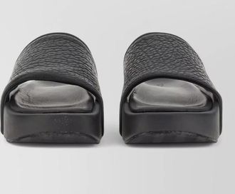 Yohji Yamamoto grained slide sandals
