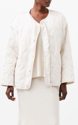 French Connection Aris Quilted Jacket in 10-Classic Cream at Nordstrom, Size X-Small