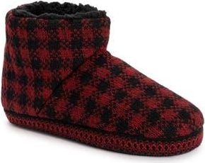 Muk Luks Favina Faux Shearling Slipper in Red Plaid Marl at Nordstrom Rack, Size Medium