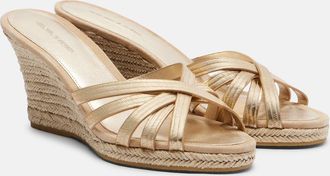 Veronica Beard Metallic leather espadrille wedges