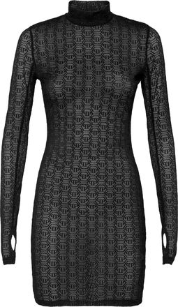 Philipp Plein Tulle Mini Dress Monogram
