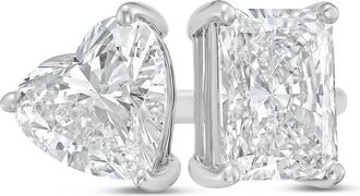 Diana M. Jewels Platinum 6ct Lab Grown Radiant & Heart Diamond Two-Stone Ring