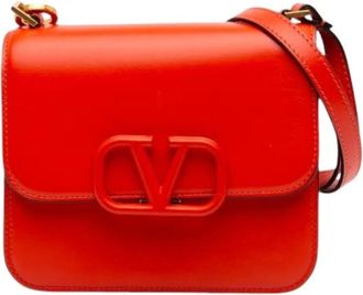 Valentino Pre-owned VSling Crossbody Bag - Dames - Vintage Schoudertas - Oranje - ONE Size - Leer - Vintage
