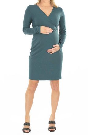 Angel Maternity Crossover Neckline Maternity/Nursing Dress in Teal at Nordstrom, Size X-Large