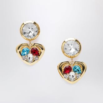 Alessandra Rich Heart pendant clip-on earrings