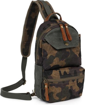 TSD Brand Mountain Leaf Rugged Trail Ready Sling Bag in Olive Camo at Nordstrom