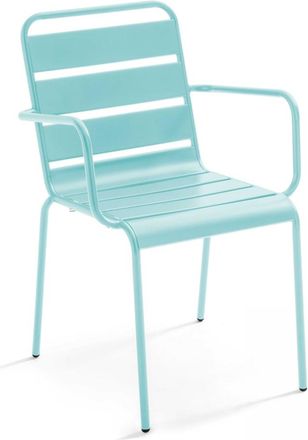 Oviala Sillón de metal turquesa