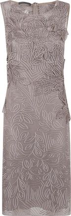 Alberta Ferretti Boho Foliage Midi Jurk - Dames - Feestkleedjes - Beige - L - Kleedjes