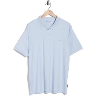 Calvin Klein Liquid Touch Interlock Cotton Polo in Breezy Blue at Nordstrom Rack, Size Xx-Large