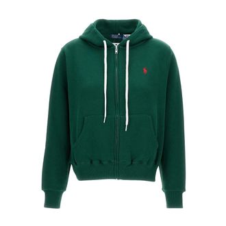 Polo Ralph Lauren Zip-up Sweatshirt - Dames - Vesten met rits - Groen - M - Katoen - Hoodies & sweatvesten