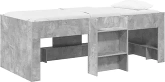 vidaXL Marco De Cama Alta Para Ni&ntilde;os Gris Hormig&oacute;n 98.5 X 200 Cm Vidaxl