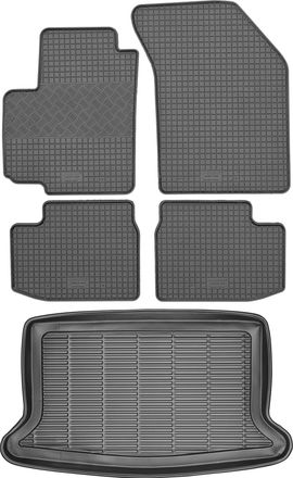 OEM Juego De Alfombrillas De Goma Para Fiat Sedici Hatchback (2006-2014) + Alfombrilla Para El Maletero