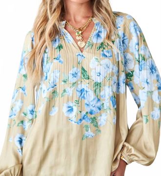 Current Air Floral Pleated Blouse In Multi