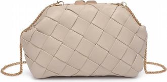 Moda Luxe Womens Pauline Woven Crossbody Bag In Cream
