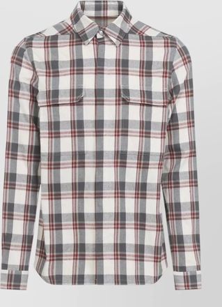 Rick Owens checked cotton long-sleeve shirt