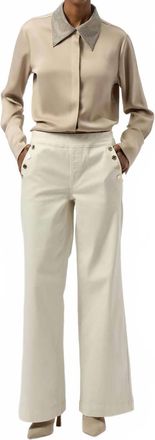 Joseph Ribkoff Collared Front-Button Long Sleeve Top In Fawn