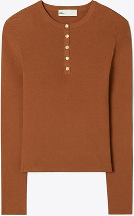 Tory Burch Womens Ribbed Viscose Henley, size XL