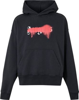 Palm Angels Mens Hoody in Black Red - Size Large