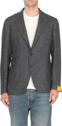 Tagliatore Jassen, Heren, Blauw, M, Wol, Textured Wool Blazer