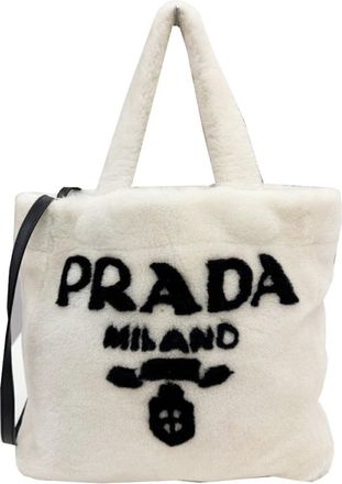 Prada White Handbag Shoulder Bag Tote Bag (Pre-Owned)