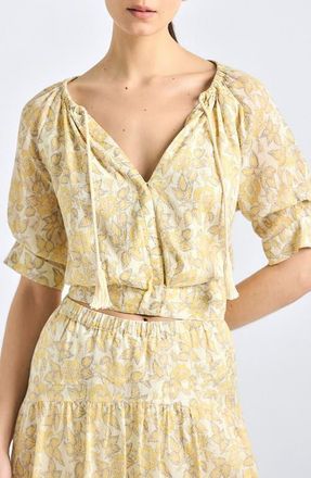 Derek Lam Suri Voile Top in Valiase Yellow Floral at Nordstrom, Size X-Small