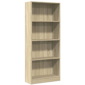vidaXL Bookcase Sonoma Oak 60x24x143 cm Engineered Wood Vidaxl