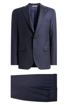 Jack Victor 250th Capsule Mason Regular Fit Navy Denim Effect Wool Suit at Nordstrom, Size 46Regular