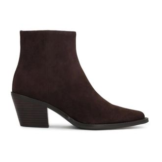 Kazar Schoenen, Dames, Bruin, 41 EU, Su&egrave;de, Elegante su&egrave;de enkellaarsjes met brede hak