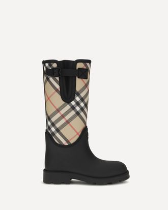 Burberry Stivali alti Marsh Stamp in gomma Woman 38