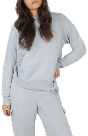 90 Degree by Reflex Brushed Terry Time Off Perfect Hoodie in Heather Light Grey at Nordstrom Rack, Size Large