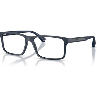 Emporio Armani 56mm Rectangle optical glasses in Blue at Nordstrom