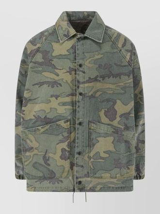 Needles camouflage coat front pockets elastic cuffs