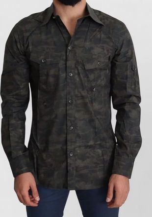 Dolce & Gabbana camouflage-print cotton long-sleeve shirt