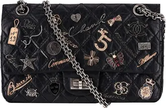 Chanel Black Leather Ltd Edition Reissue 2.55 Lucky Charm Double Flap Bag (Authentic Pre-Loved)
