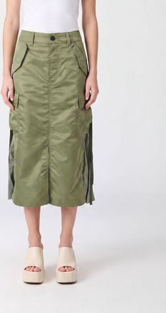 sacai Gonna midi cargo plissettata in tessuto tecnico con tasche laterali