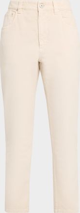 Brunello Cucinelli Dyed Cotton Twill Slim-Leg Ankle Pants