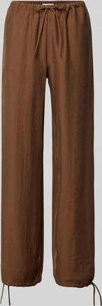 Rich & Royal Wide Leg Pants mit elastischem Bund und Kordelzug in Cognac, Gr&ouml;&szlig;e 34