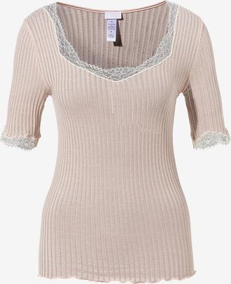 Zimmerli Rundhals-T-Shirt mit Spitzenverzierung Maude Priv&eacute;