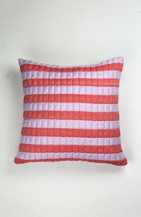 Archive New York Quilted Sujani Striped Throw Pillow in Red at Nordstrom, Size 20X20