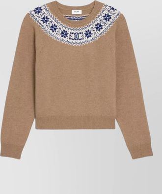 Celine cashmere crew neck sweater long sleeves