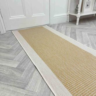 Runrug Carpet Runner Rug - Indoor/Outdoor, Reversible, 2mm - Vichy in Beige | Size: 70 cm x 270 cm