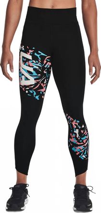 Under Armour Womens Fly Fast Floral-Print Leggings In Black/white