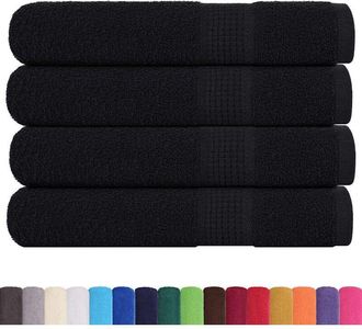 vidaXL Asciugamani 4 pz Neri 100x200 cm 360 g/m&sup2; 100% Cotone Vidaxl